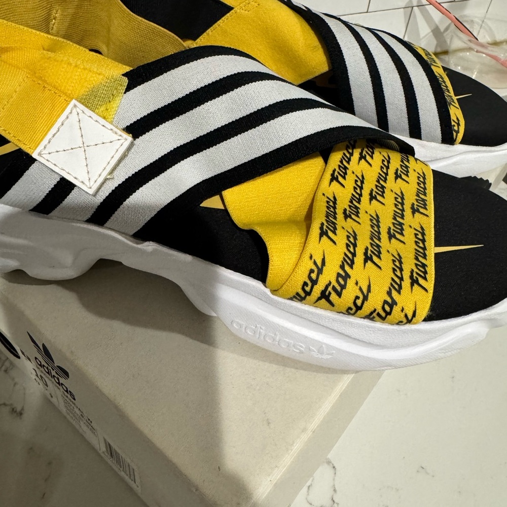 Fiorucci Black and Yellow Striped Sandals - Picture 4 of 10